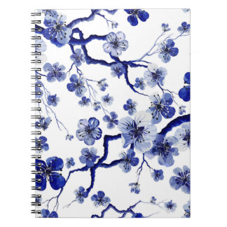 ?Watercolor oriental pattern with sakura branch. S Notebook