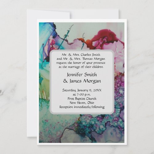 Watercolor original art wedding invitatioin  invitation