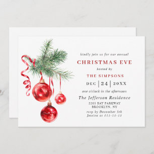 Watercolor Ornament Holiday CHRISTMAS EVE Invitation