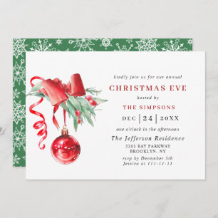 Watercolor Ornament Holiday CHRISTMAS EVE Invitation