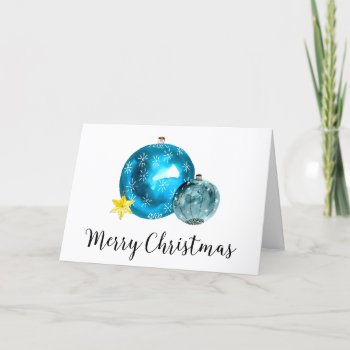 Watercolor Ornament Sober Christmas Card by ArtByJubee at Zazzle