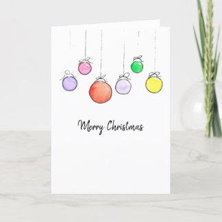 Watercolor Ornaments  Holiday Card