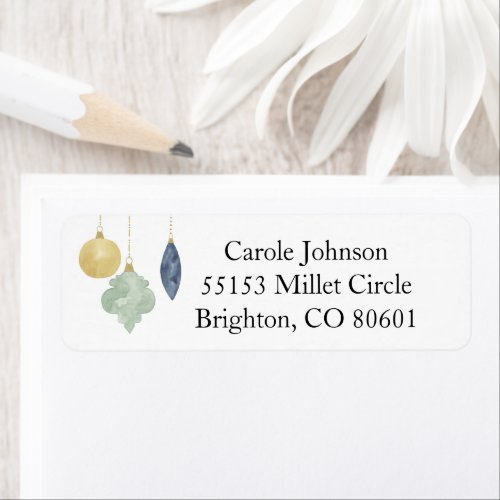 Watercolor Ornaments Return Address Label