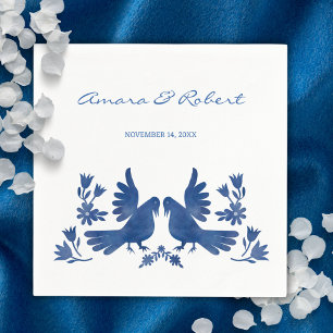 WATERCOLOR OTOMI BIRDS SQUARE PAPER COASTER