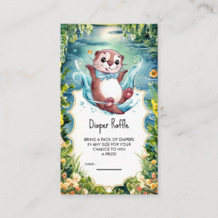 Watercolor Otter Baby Shower Enclosure Card