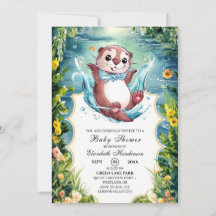 Watercolor Otter Baby Shower