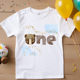 Watercolor our little bear is one birthday baby T-Shirt