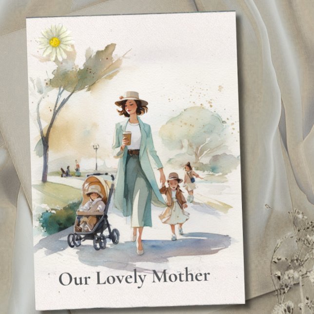 Watercolor Our lovely Mother  - Mother's day card (Creator Uploaded)