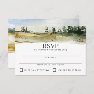 Watercolor Outdoorsy Wedding RSVP Card
