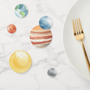 Watercolor Outer Space Birthday Party Confetti