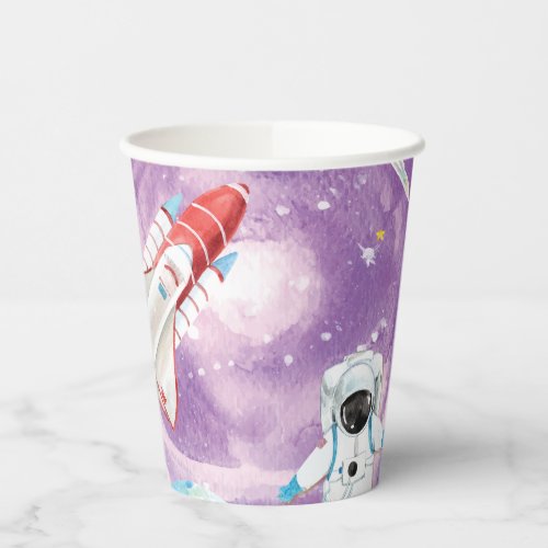 Watercolor Outer Space Paper Cups
