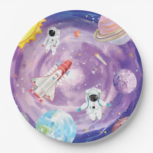 Watercolor Outer Space Paper Plates