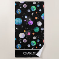 Watercolor Outer Space Planets Personalized Galaxy