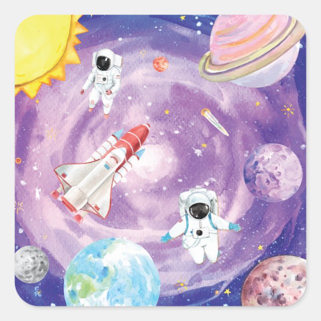 Watercolor Outer Space Stickers (Front)