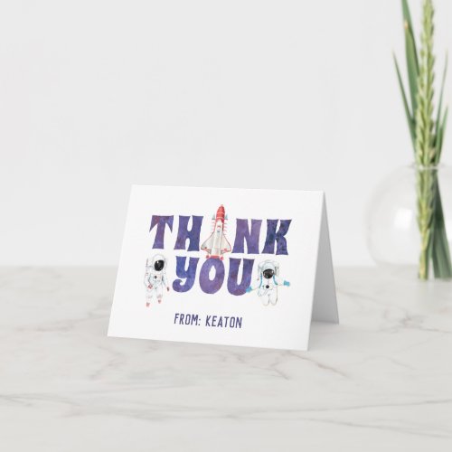 Watercolor Outer Space Thank You Card