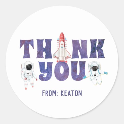 Watercolor Outer Space Thank You Sticker