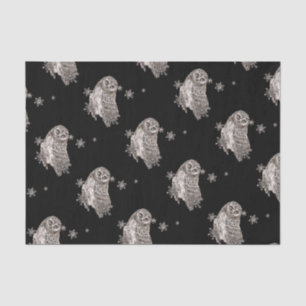 Watercolor Owl Bird Winter Snowflakes Tissue Paper