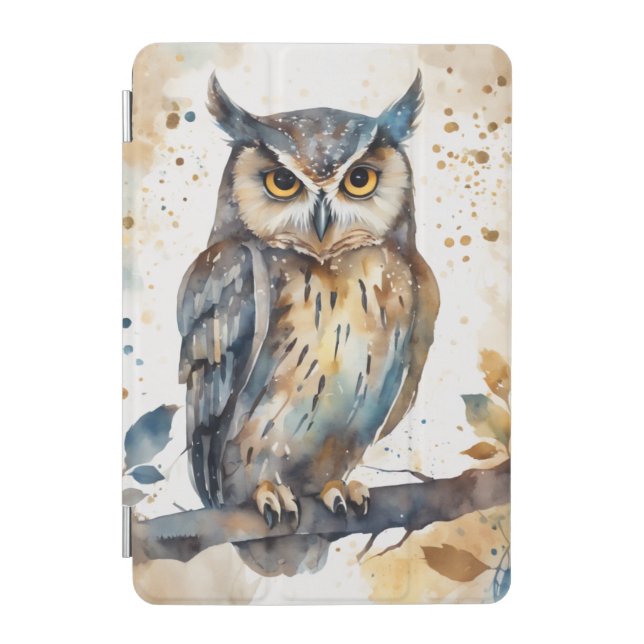 Watercolor Owl iPad Mini Cover (Front)