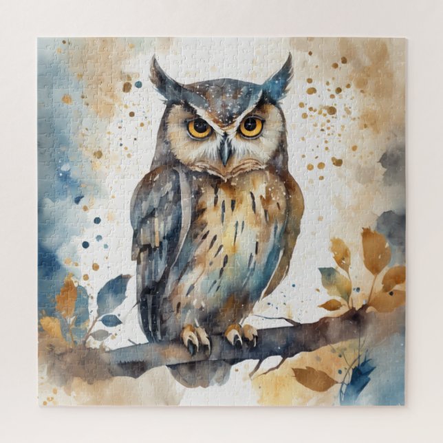 Watercolor Owl Jigsaw Puzzle (Vertical)