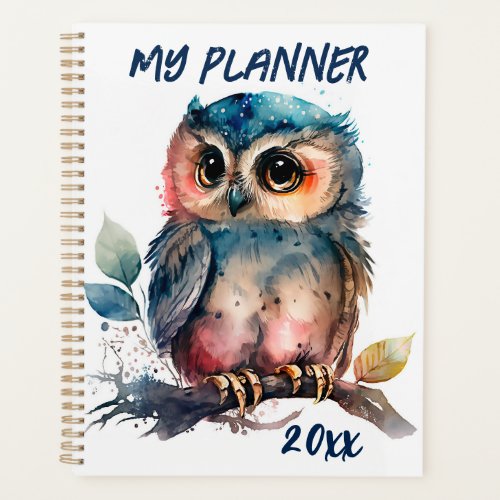 Watercolor Owl Planner