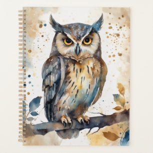 Watercolor Owl Planner