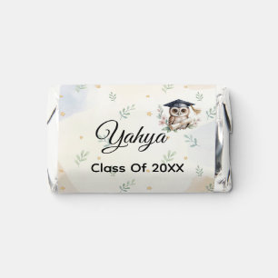 Watercolor Owl Pre-K Kindergarten Graduation Hershey's Miniatures