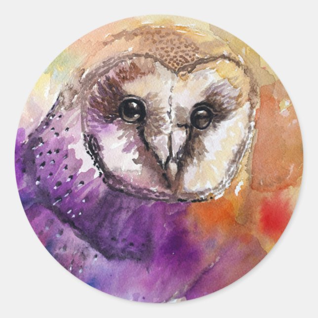 Watercolor Owl Stickers (Front)