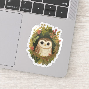 Watercolor Owl Vinyl Sticker
