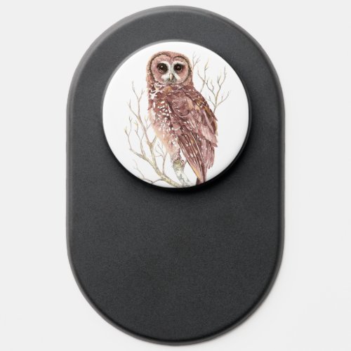 Watercolor Owl  Wildlife Nature Art PopSocket