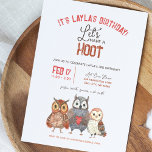Watercolor Owls Girls Birthday Party Invitation<br><div class="desc">Celebrate your little girl's birthday with our exclusive watercolor owl-themed party invitations, featuring charming hand-painted owls in soft colors. Easily download and print the invitations at home or opt for digital delivery, while our user-friendly templates make personalization a breeze. Perfect for owl-loving birthday girls, and especially fitting for February birthdays...</div>