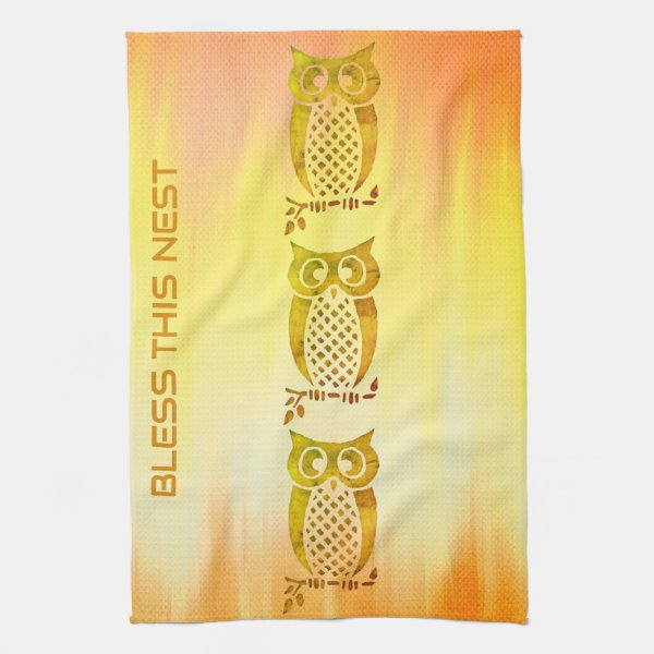 Watercolor Owls On a Colorful Background