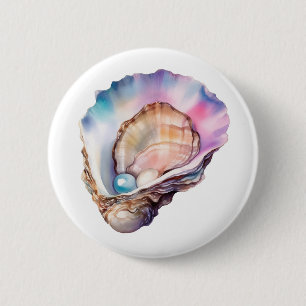 Watercolor Oyster Button