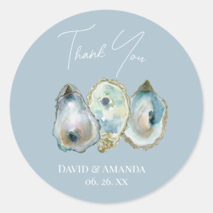 Watercolor Oyster Classic Round Sticker