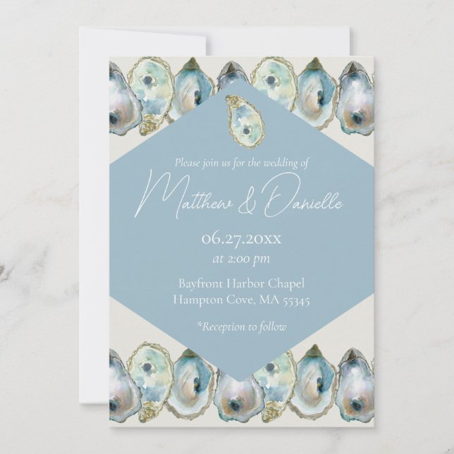 Watercolor Oyster  Invitation (Front)