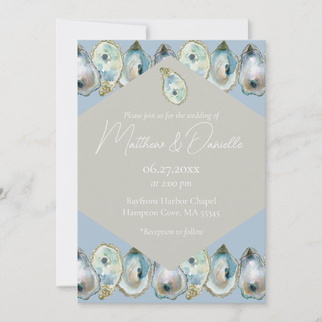 Watercolor Oyster  Invitation (Front)