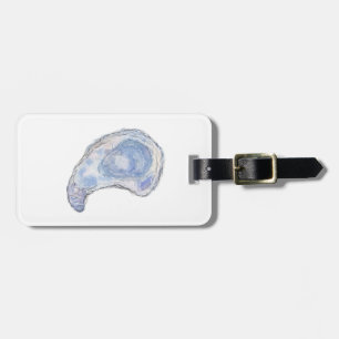 Watercolor Oyster luggage tag