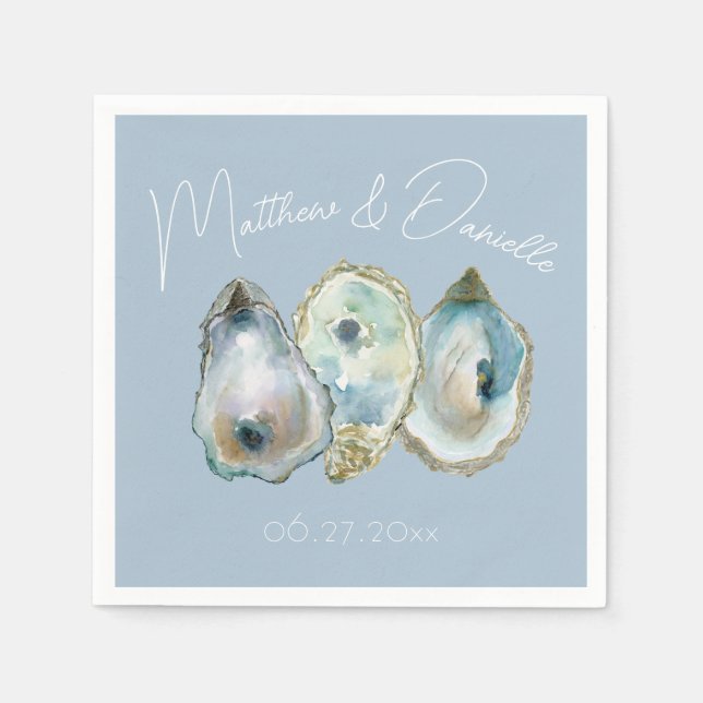 Watercolor Oyster  Napkins (Front)