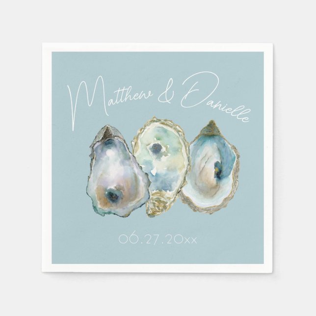 Watercolor Oyster  Napkins (Front)