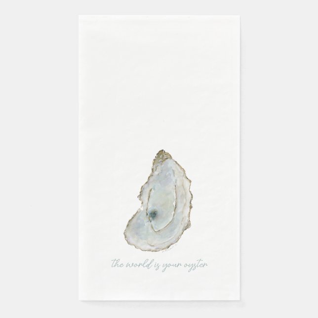 Watercolor Oyster  Paper Guest Towels (Front)