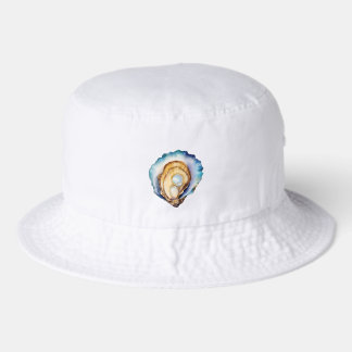 Watercolor Oyster Shell Bucket Hat