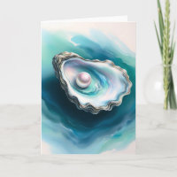Watercolor Oyster Shell Iridescent Pearl Blank