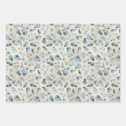 Watercolor Oyster Shells Gift Wrap
