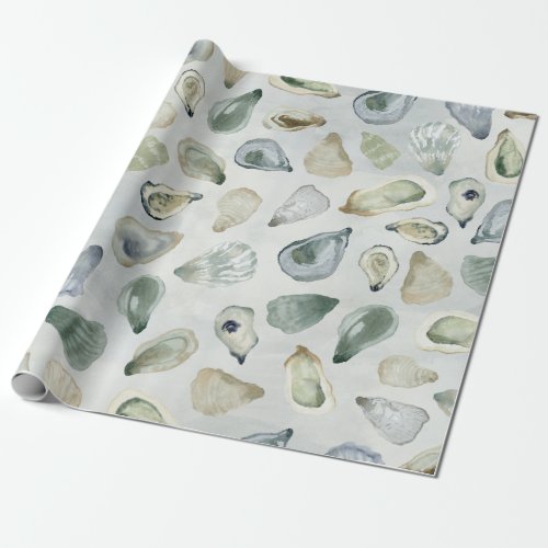 Watercolor Oyster Shells Gift Wrap