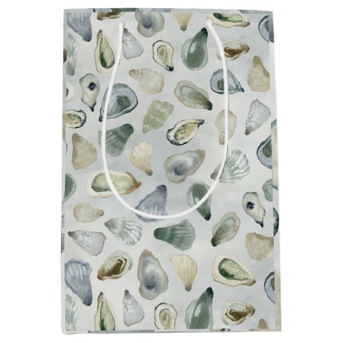 Watercolor Oyster Shells Gift Wrap Medium Gift Bag