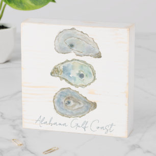 Watercolor Oysters- Customizeable Vertical Design Wooden Box Sign