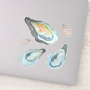 Watercolor Oysters Kiss Cut Vinyl Sticker