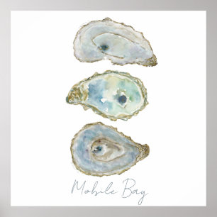 Watercolor Oysters Poster