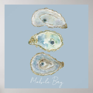 Watercolor Oysters  Poster