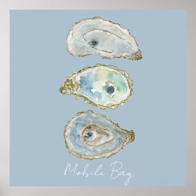 Watercolor Oysters  Poster (Front)
