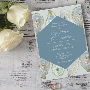 Watercolor Oysters Wedding Invitation
